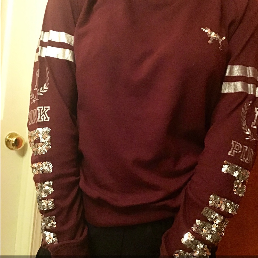 Pink sequence long sleeve shirt